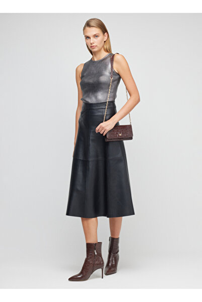 BROOKS BROTHERS Bisiklet Yaka Düz Siyah Kadın Atlet BBFW23FTO001