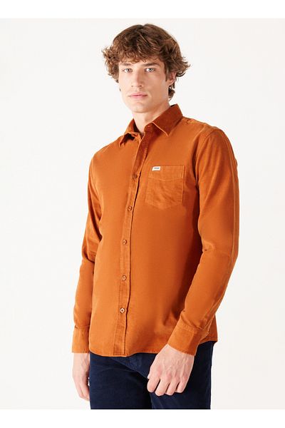 WRANGLER Regular Fit Brown Men's Shirt W5A14Ah29 Single Pocket Shirt