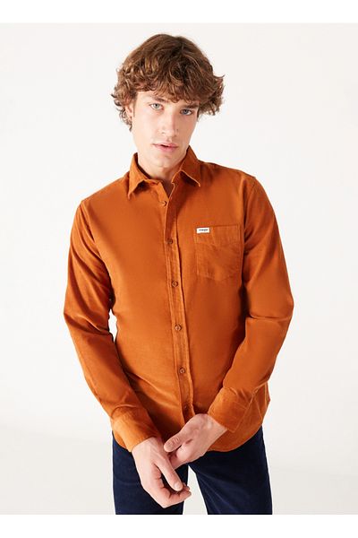 WRANGLER Regular Fit Brown Men's Shirt W5A14Ah29 Single Pocket Shirt