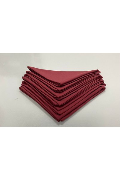 NATURAL HOME Claret Red Fabric Napkin Special Stitched 6-Piece Napkin Set