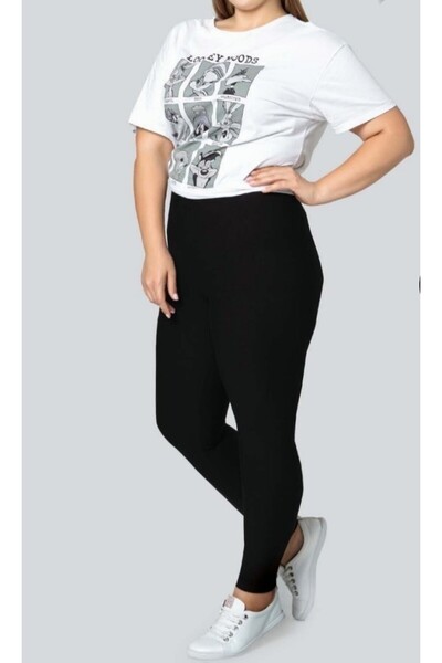 Besttrend Soft Texture Thermal Leggings Large Size Black 2XL