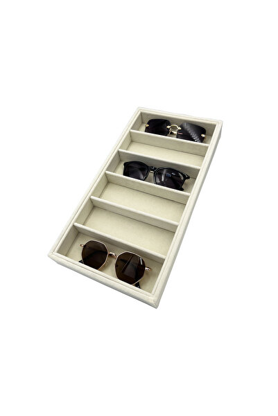 Polo Cross Gözlük Takı Standı Süet Kumaş Krem Renk 38/19 Cm