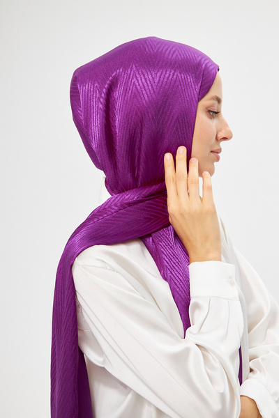 Şehr-i Şal İstanbul SakaFashion Jakarlı V Desenli Şal - MOR