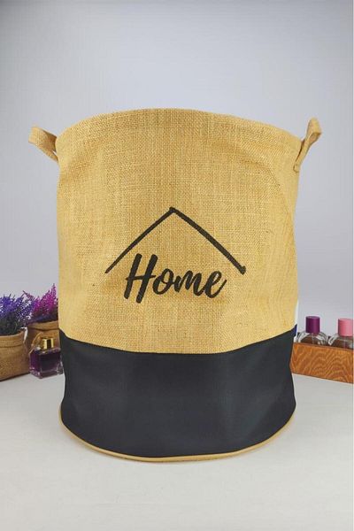 Digithome Black Wicker Mega Round Basket - Multi-Purpose Organizer Organizer Cly-J1012 C1-1-121