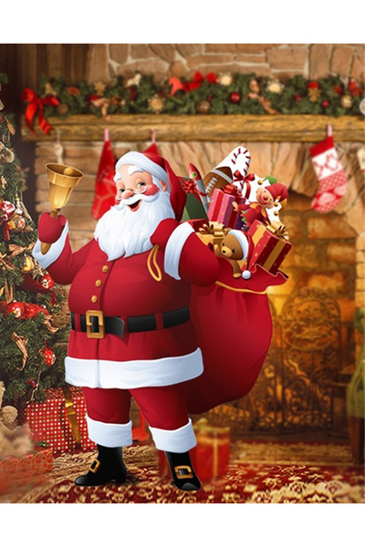 TURQUALY Yılbaşı Noel Baba Ayaklı Pano Büyük Boy 70x48 cm.