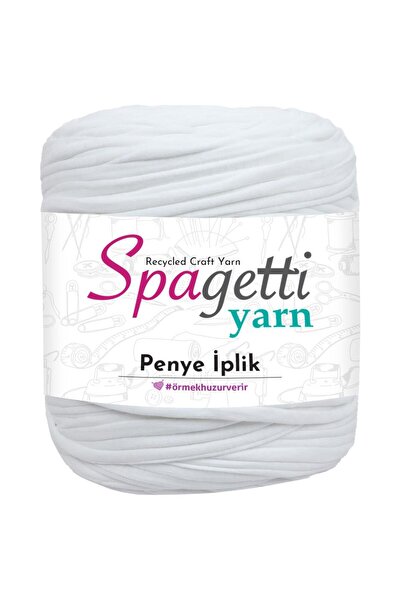 Spagettiyarn Penye İp Açık Beyaz El Örgü İpliği