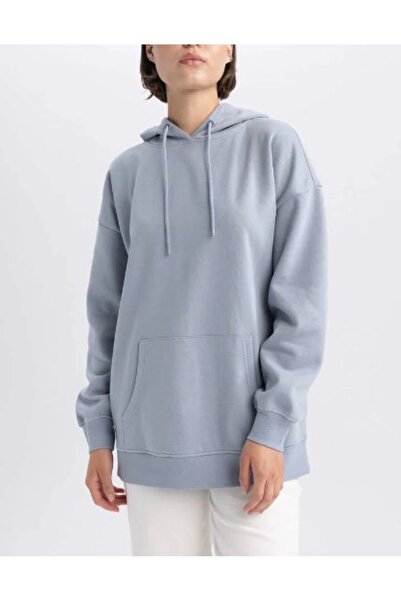 Kübra Tekstil Капюшон Basic Kanguru з кишенями Oversize Sweatshirt- 300