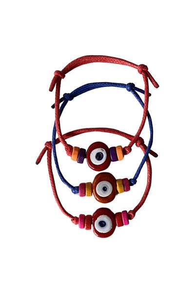TAKI BY EKİN GLASS EVIL EYE BEADED, 3-PIECE ADULT, GIFT BRACELET
