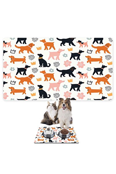 Monnhein بساط تغذية الحيوانات الأليفة بالطعام والماء، قماش ماص مقاوم للماء سه...