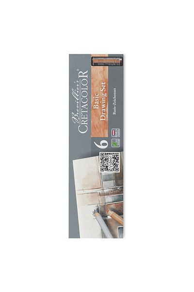 CretaColor Basic Drawing Set Basic Drawing Pens 6 Pieces Metal Box 40006