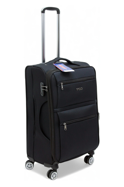 ES POLO TRIP Siyah Kabin (KÜÇÜK) Orta Ve Büyük Boy 3'lü Carry-on Lüks Kumaş Valiz Seti