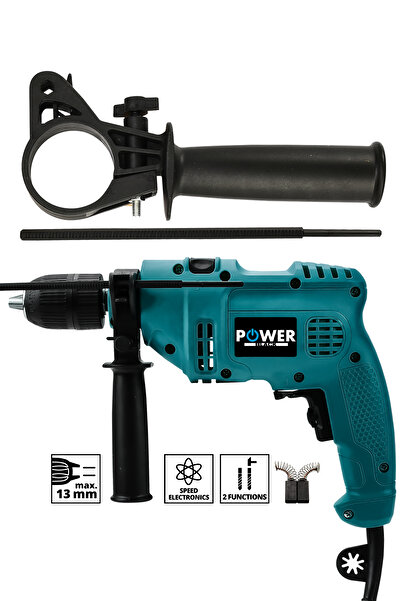 POWER BLACK 13 Mm Darbeli Germany Style 500 W Elektirikli Matkap Mavi POWERBLACK