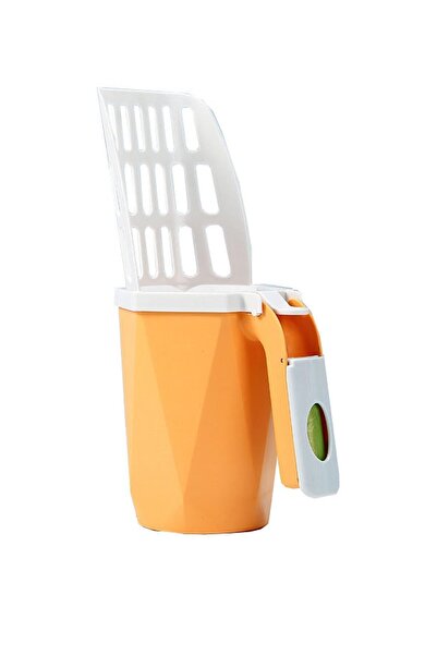 Genel Markalar Yeni Nesil Elekli Poşet Hazneli Kedi Kumu Küreği - Turuncu