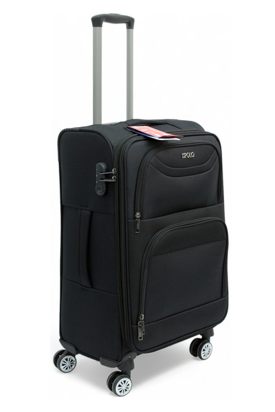ES POLO TRIP Siyah Kabin (KÜÇÜK) Orta Ve Büyük Boy 3'lü Carry-on Lüks Kumaş Valiz Seti