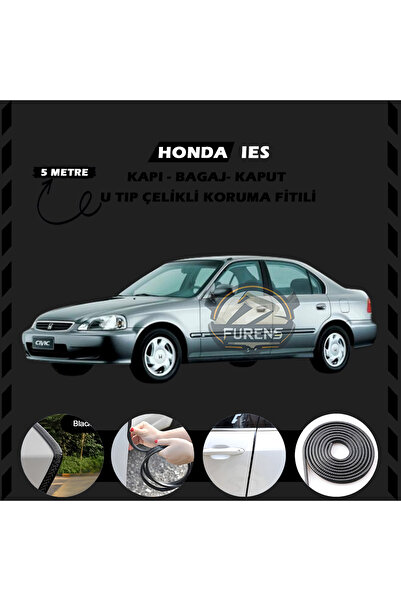Furens Honda İes Parlak Oto Araç Kapı Koruma Fitili 5metre Parlak Siyah Renk