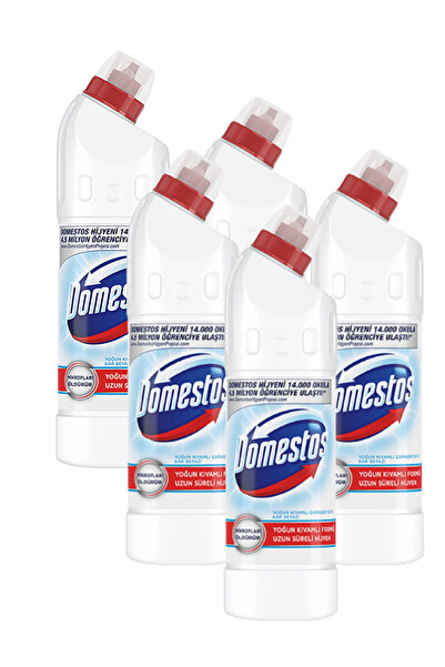 Domestos Snow White Bleach 750 Ml, 5 Pieces