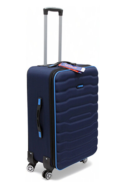 ES POLO TRIP Lacivert Kabin (KÜÇÜK) Orta Ve Büyük Boy 3'lü Özel Kabartmalı Kumaş Valiz Seti