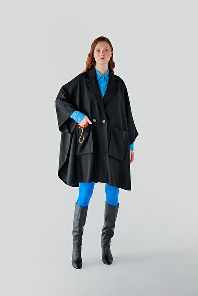 R4 Özel Tasarım Yünlü Cep Detaylı Positano Panço