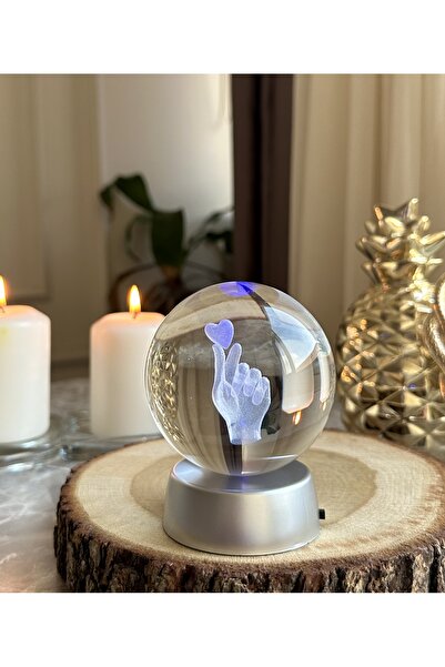 nesever store Kore Parmak Kalbi 3 Boyutlu Aşk Küresi Parmak Kalpli Küre