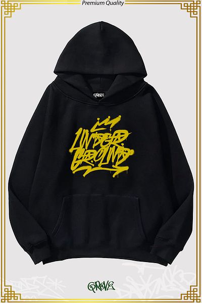 Grove Fashion Underground Graffiti Three Thread Oversize Hanorac cu glugă