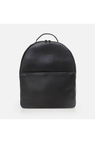 Hotiç Rucsac negru pentru bărbați din piele naturală
