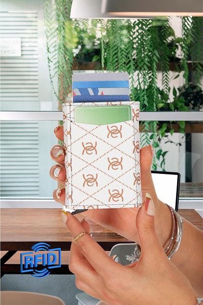 Adelina Bags Boxed Card Holder Wallet with Automatic Mechanism, Aluminum Mechanism, Anti RFID Feature