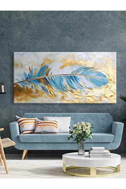 Piri Kanvas Tablo Soyut Kuş Tüyü Dekoratif Kanvas Tablo