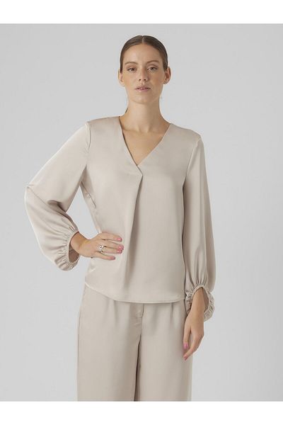 Vero Moda Top VMLOVIE L/S V-AUSSCHNITT DETAIL TOP WV POP6 GA