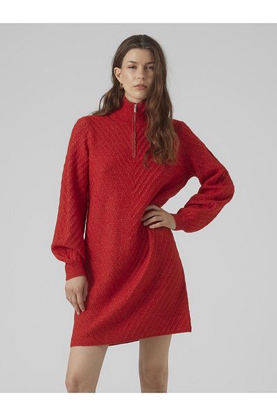 Vero Moda Strickkleid VMANJASTINNA HIGHNECK ZIP DRESS GA EXC