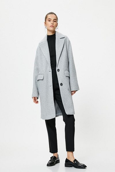 Koton Women's Gray Melange Coat
