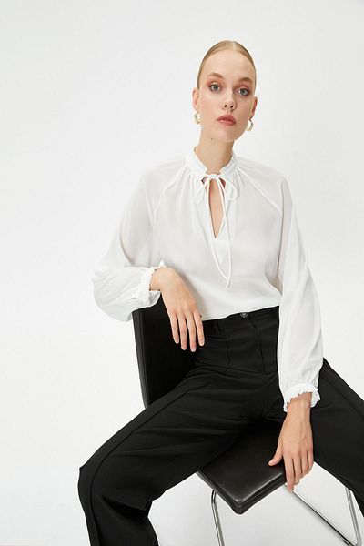 Koton Women's Off White Blouse