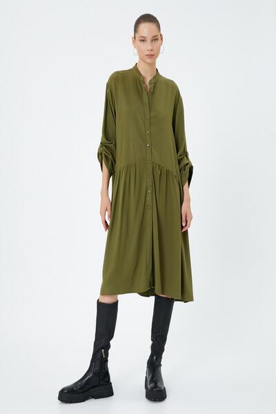 Koton Dámské khaki šaty