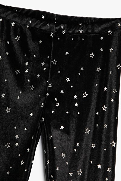 Koton Dívčí černé punčochové kalhoty se vzorem