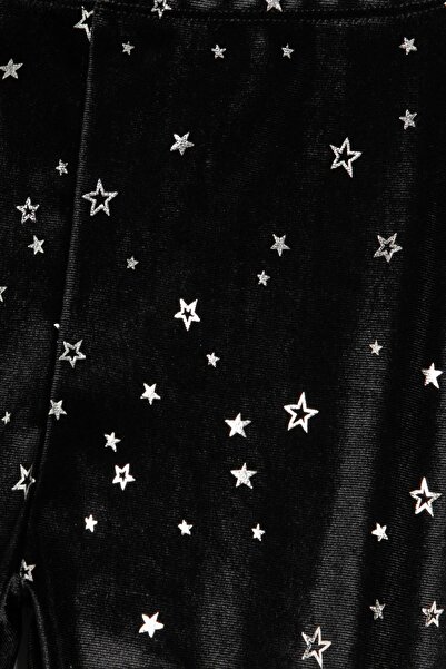 Koton Dívčí černé punčochové kalhoty se vzorem