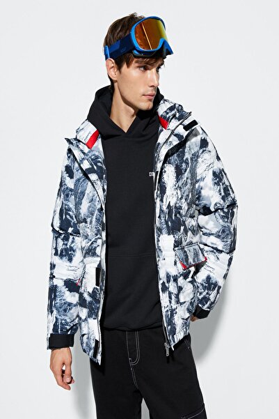 Koton Ανδρικό μπουφάν με γαλάζιο σχέδιο