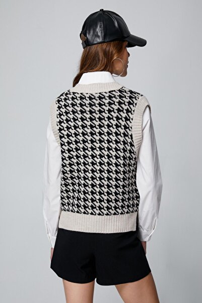 Koton Vestă de damă bej cu model