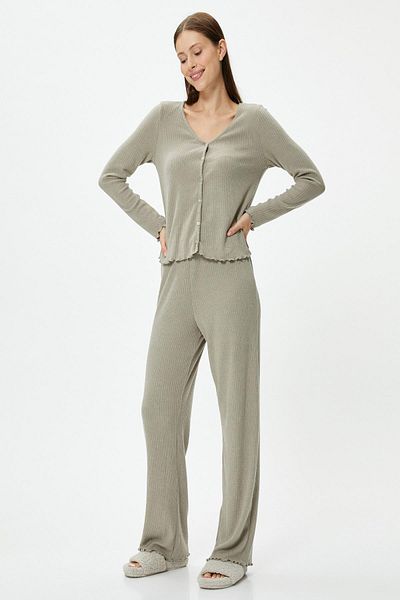 Koton Hellbraune Pyjamahose für Damen