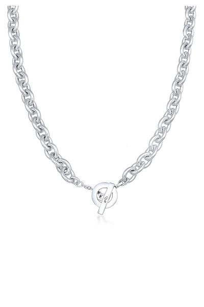 ELLI Halskette Ankerkette Grob Glieder Unisex 925 Silber rhodiniert