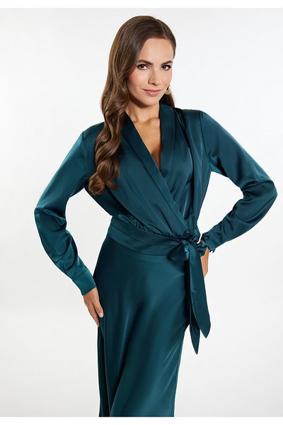 Faina Satin Wickelbluse - Uvolněný střih od Koosh
