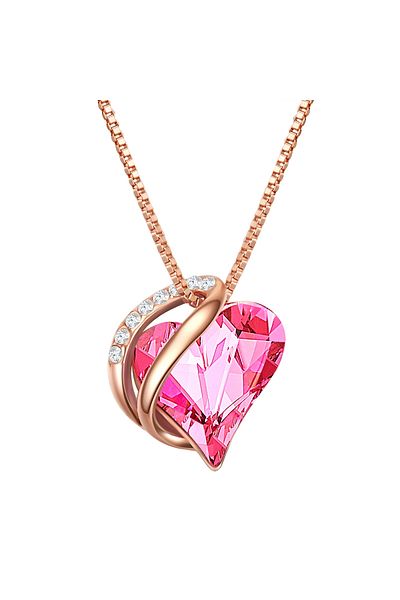 Rafaela Donata Silberhalskette Kette mit Anhänger Sterling Silber roségold verziert mit Kristallen von Swarovski® R