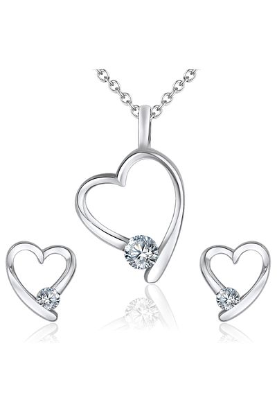 Lulu & Jane Set mit Kristallen von Swarovski® Set (Kette+Ohrstecker)
 verziert mit Kristallen von Swarovski® we