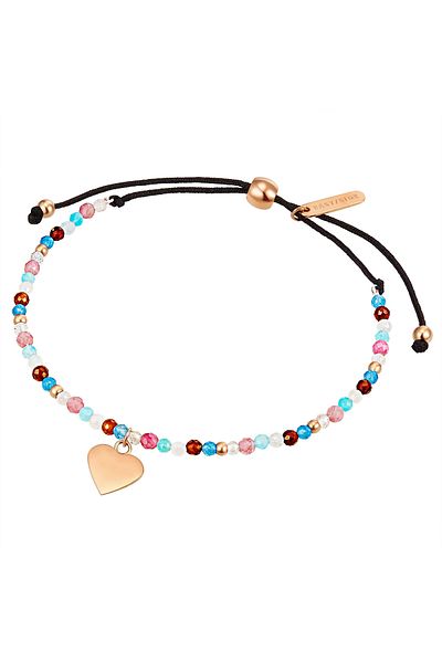 eastside Edelstahlarmband Armband Edelstahl roségold Textil (schwarz)