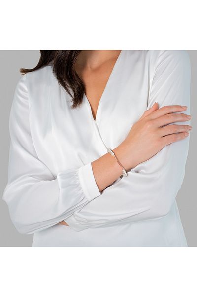 Lulu & Jane Perlenarmband Armband roségold Süßwasser-Zuchtperle weiß