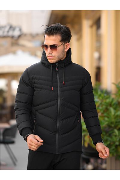 BOYS MANS Pánská bunda Puffer s fleecem uvnitř, vodě a mrazu odolným zimním kabátem