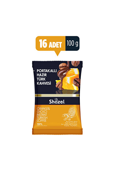 Shazel Portakallı Hazır Türk Kahvesi 100gr (100g X 16 Adet)