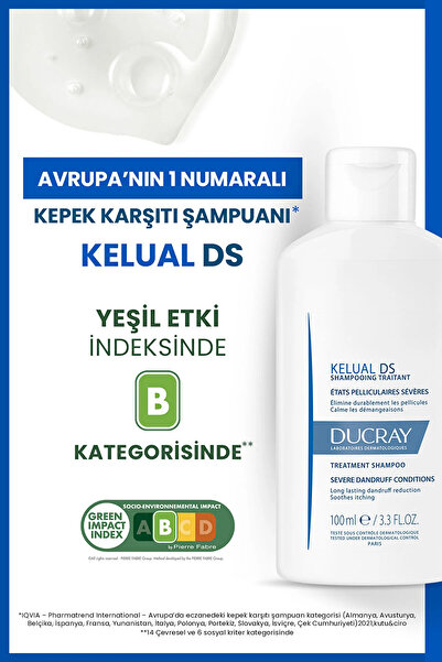 Ducray KELUAL DS İnatçı ve Şiddetli Kepek Karşıtı Şampuan 100 ML x 2 Avantajlı Paket