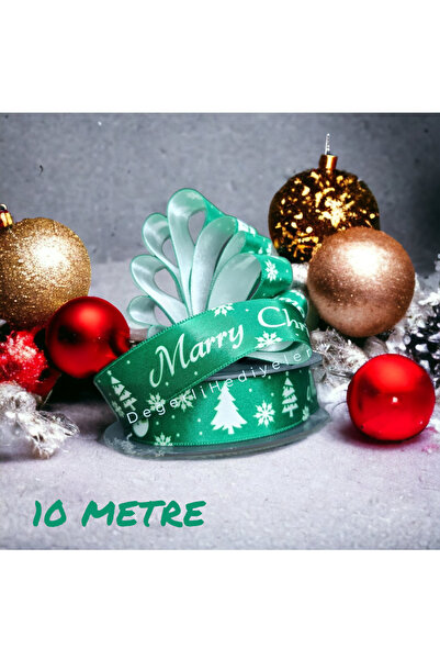 GÜLSEMALİ 7 МЕТРІВ Сатинова стрічка з принтом Maryy для новорічного декору, с...