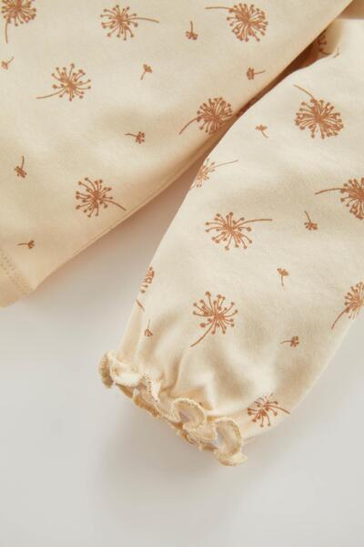 DeFacto Geblümtes, langärmliges Pyjama-Set aus gekämmter Baumwolle für Babys