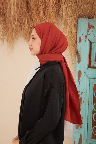 İpekhan Rise Cotton Shawl Dark Red 9500-19