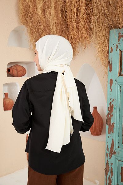 İpekhan Rise Cotton Shawl Ecru 9500-24